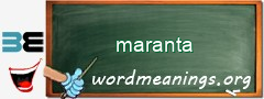 WordMeaning blackboard for maranta